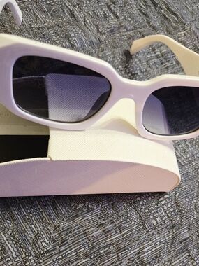 Prada White Fashion Women's Sunglasses with Hard Case